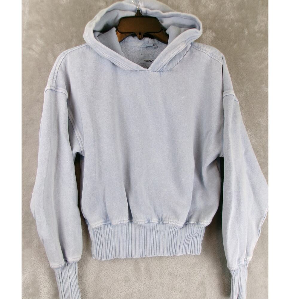 Aerie Oversized Fleece Hoodie Light Blue Pullover Sweatshirt XXS